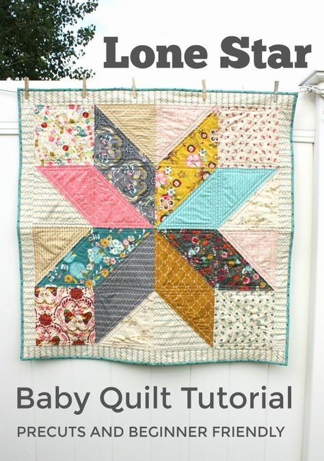 Make this simple, classic star quilt with a fun, fast and free tutorial from Diary of a Quilter! Large Square Quilt Patterns, Simple Baby Quilt Patterns Free, Easy Baby Quilt Patterns Free, Simple Baby Quilt Patterns, Star Pattern Quilt, Modern Baby Quilts, Quilt Cabinet, Simple Baby Quilt, Modern Baby Quilt Patterns