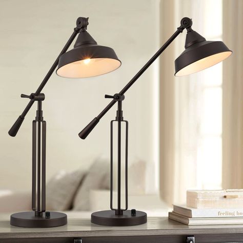 Masculine Desk, Best Desk Lamp, Metal Desk, Fixture Table, C Table, Metal Desks, Lamp Set, Industrial Table, Table Lamp Sets