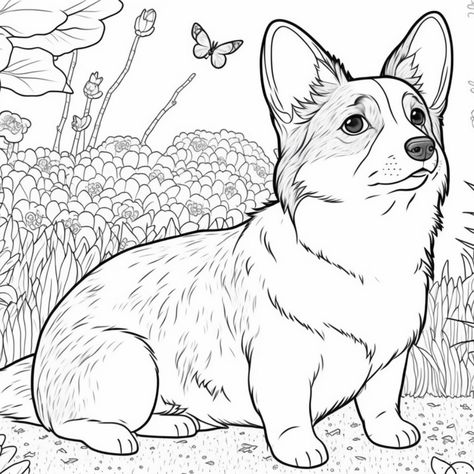 Corgi Canari Clipart Collection Coloring Pages Christmas, Woodburning Ideas, Line Drawing, Phone Wallpaper, Coloring Pages, Clip Art, Dogs, Drawings, Christmas