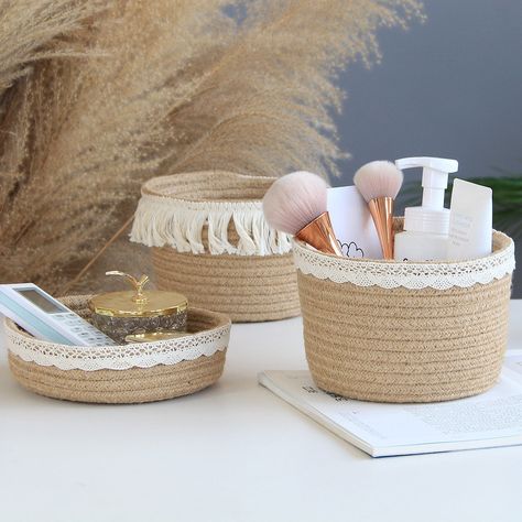 Makeup Perfume Holder Organizer Jute Lace Decorative Woven Rope Basket Boho Decor Cosmetics Desk Storage Baskets for Dresser Skin Care Lotions Essential Oils Dorm Room Essentials https://digivirt.co/products/makeup-perfume-holder-organizer-jute-lace-decorative-woven-rope-basket-boho-decor-cosmetics-desk-storage-baskets-for-dresser-skin-care-lotions-essential-oils-dorm-room-essentials DigiVirt #Bestseller Woven Rope Basket, Perfume Holder, Thread Storage, Skin Care Lotions, Wardrobe Clothes, Dorm Room Essentials, Storage Buckets, Clothes Storage, Rope Basket