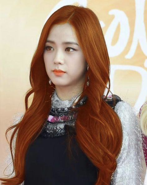 I spun a wheel and it randomly chose orange for Jisoo’s hair Jisoo Orange Hair, Orange Hair, Wheel, Orange, Hair, Quick Saves