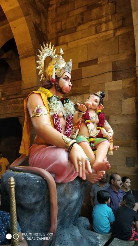 Ganesh Hanuman Images, Hanuman And Ganesh, Panchamukhi Hanuman, Jai Shree Raam, Shree Raam, Satya Sanatan, Anjaneya Swamy, Bajrangbali Hanuman, Hanuman Murti