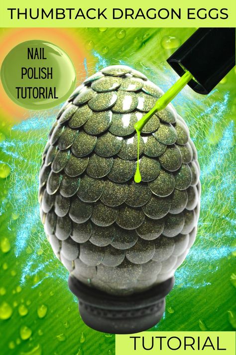 Thumbtack Dragon Egg Tutorial Thumbtack Dragon Eggs, Dragon Egg Nest Diy, How To Make Dragon Eggs, Diy Dragon Scales, Dragon Eggs Diy, Polymer Clay Crafts Tutorial, Diy Dragon Eggs, Dragon Eggs Tutorial, Dragon Egg Diy