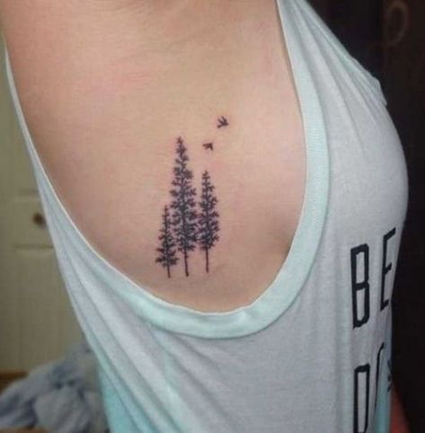 60 Best Tree Tattoos that will Heal Your Body and Soul in 2021 Tree Tattoo Side, Side Rib Tattoo, Evergreen Tree Tattoo, Pine Tattoo, Tattoos On Side Ribs, Tattoo Son, Tattoo Tree, Pine Tree Tattoo, Christian Sleeve Tattoo