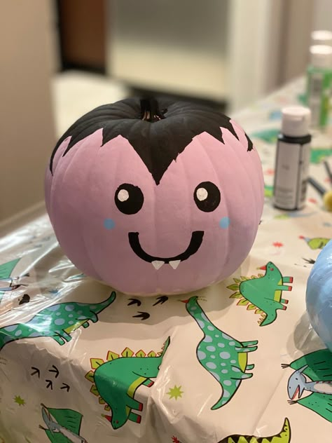 Vampire Pumpkin Painting Ideas, Painter Pumpkins, Painting Ideas On Pumpkins Cute, Vampire Pumpkin Ideas, Dracula Pumpkin Painted, Pumpkin Painting Ideas Mummy, Vampire Pumpkin Painting, Dracula Pumpkin, Vampire Painted Pumpkin Ideas