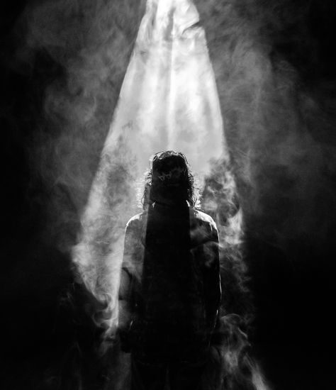 Silhouette of a person standing in a smoky spotlight Wave Of Light, Paranormal Experience, Wallpaper God, Mysterious Events, Mystery Pictures, Jesus Wallpaper, Green Pasture, Baldur's Gate 3, Aesthetic Wallpaper Iphone