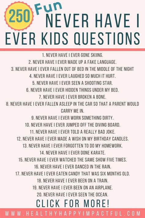 Questions For Girls, Never Have I Ever Questions, Have You Ever Questions, Conversation Starters For Kids, Questions For Kids, Kids Questions, Building Classroom Community, High School Activities, Girl Scout Activities