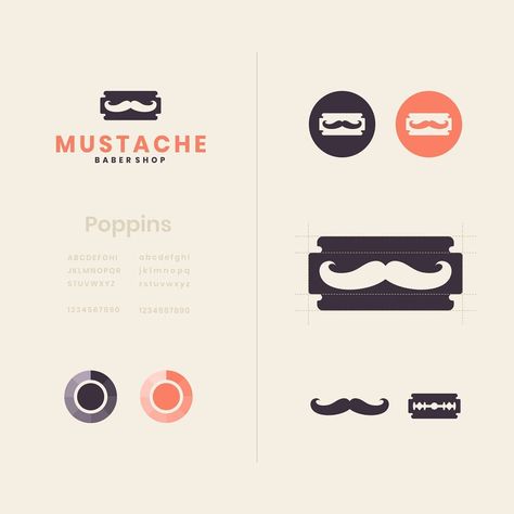 Mustache Logo, Logo Barber, Logo Combination, Beard Logo, Shop Logo, Branding, ? Logo, On Instagram, Quick Saves