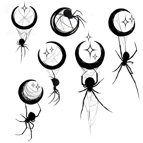 Spiders and moons available! email joblack@blackmoontattoos.com to grab one! Mini Spider Tattoo, Red Devil Tattoo, Spider Tattoo For Women, Aggrogoth Tattoo, Flash Art Tattoos, Thumb Tattoos, Web Tattoo, Remembrance Tattoos, Kunst Tattoos