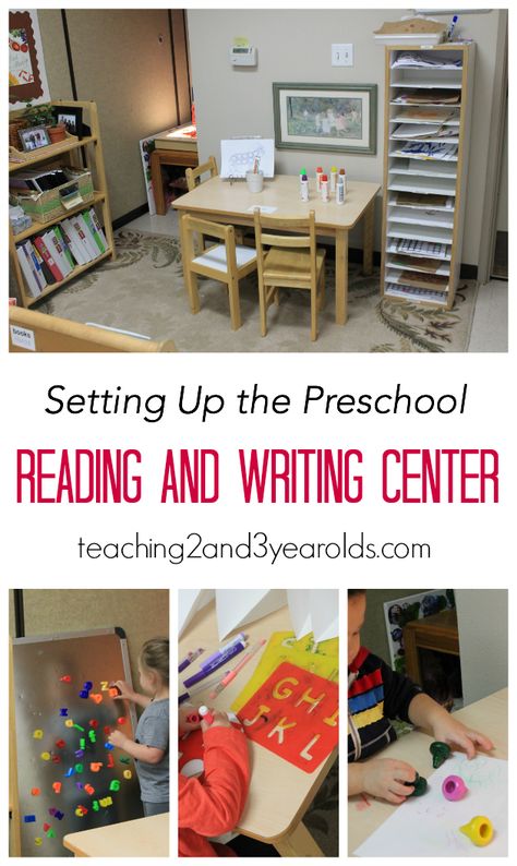 Creating a writing center in the preschool classroom can be easy and fun! Check out the tips and photos this veteran preschool teacher shares. Teachers will be motivated to set up their own centers - just in time for back-to-school! Reggio Writing Center, Writing Station Preschool, Preschool Writing Center Ideas, Preschool Writing Center Activities, Preschool Writing Center, Writing Center Ideas, Prek Centers, Writing Center Preschool, August Ideas