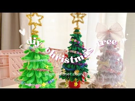 DIY pipe cleaner Christmas Craft | DIY Chenille wire Christmas Tree | Dollar Holiday crafts - YouTube Pipe Cleaner Christmas Tree, Pipe Cleaner Christmas, Stem Christmas, Wire Christmas Tree, Christmas Craft Diy, Diy Pipe, Pipe Cleaner Crafts, Diy Tree, Trees And Flowers