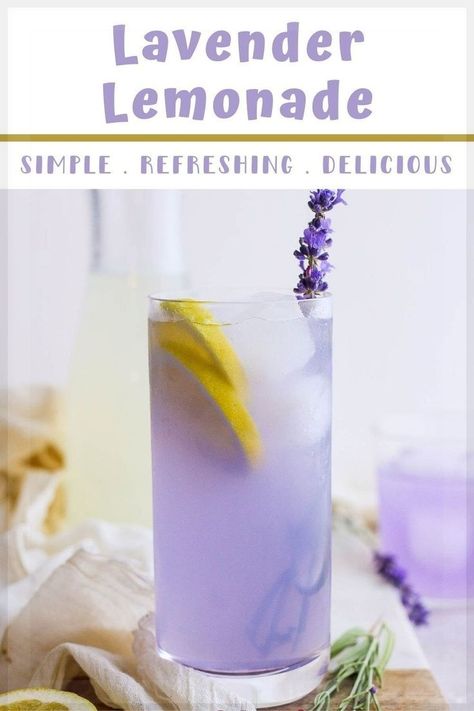 Sparkling Lavender Lemonade, Lavender Lemonade Recipe, Lavender Drink, Vintage Sweets, Fun Summer Drinks, Lavender Recipes, Water Lemon, Lavender And Lemon, Drink Garnishing