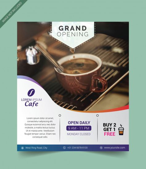 Grand Opening Banner, Grand Opening Invitations, Wave Curtains, Cafe Wall Art, Pamphlet Design, Cafe Wall, Promotional Design, Wave Design, Banner Template