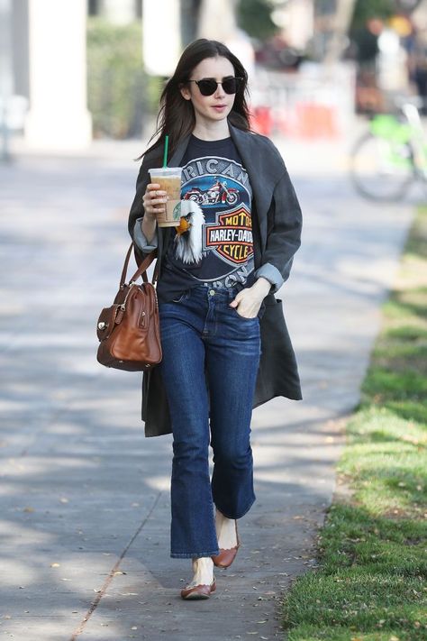 Lily Collins Outfit, Lily Collins Street Style, Lily Collins Style, Autumn Outfit Ideas, Celebrity Style Icons, Celebrity Casual Outfits, Famous Outfits, Ideas Outfit, Outfit Trends