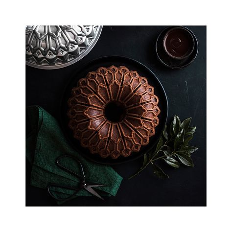 An intricate stained glass window inspired the design of this handsome cake pan. This Bundt pan produces cakes that are equally artful!. Providing fine details and superior baking performance. Needs little to no decorating since the details are so fine and beautiful on its own. Proudly made in the USA Nordic Ware Bundt Pan, Bundt Cake Pan, Bundt Pan, Nordic Ware, Cake Pan, Baking Supplies, Stained Glass Window, Bundt Cake, Cast Aluminum