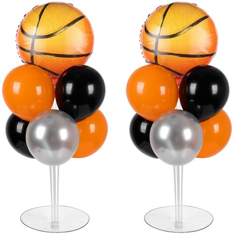 Boys Basketball Birthday Party Ideas, Basketball Table Decorations, Basketball First Birthday Party, Basketball 1st Birthday Party, Basketball Birthday Party Decorations, Basketball Birthday Party Ideas, Basketball Centerpiece Ideas, Basketball Theme Birthday Party, Basketball Banquet Ideas