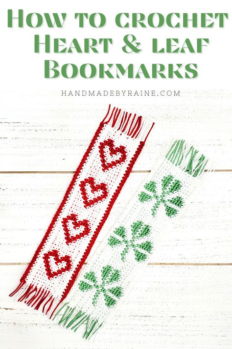 Pixel Grid Crochet Bookmark, Tapestry Crochet Bookmark, Bookmarks Crochet, Easy Crochet Bookmarks, Practical Crochet, Leaf Crochet, Leaf Bookmark, Pouch Crochet, Heart Bookmark