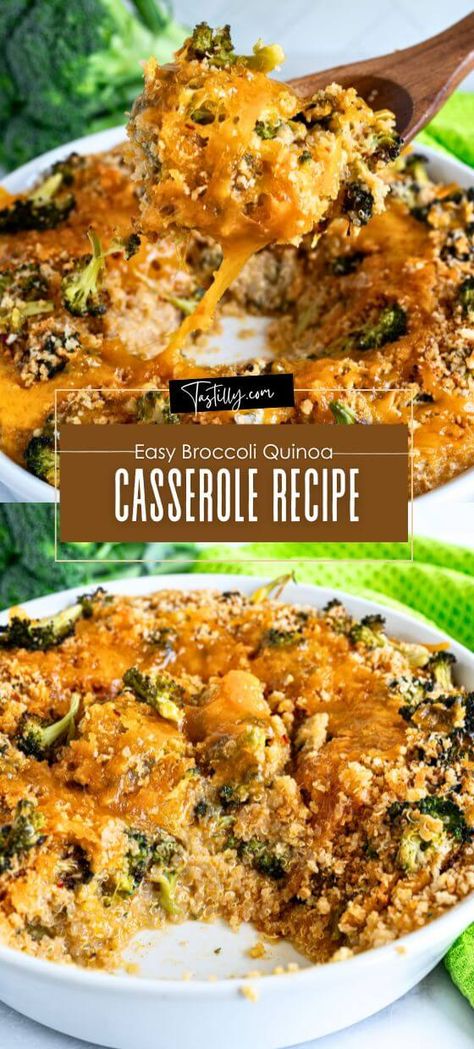 Easy Broccoli Quinoa Casserole Recipe Quinoa Casseroles, Family Meatless Dinner Ideas, No Wheat Recipes, Veggie Quinoa Casserole, Vegan Quinoa Casserole Recipes, Quinoa Casserole Vegan, Broccoli Chicken Quinoa Casserole, Broccoli Quinoa Casserole Vegetarian, Broccoli Quinoa Casserole