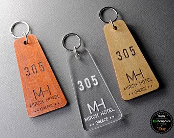 Hotel Keychain, Hotel Signage, Shop Signage, Keychain Ideas, Laser Engraved Ideas, Wood Keychain, Wooden Keychain, Small Boutique, Cast Acrylic