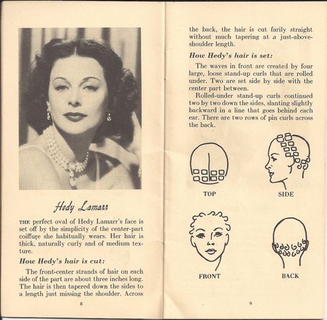 Here you go. If you guys have any suggestions of good styling books, please let me know! I am always on the hunt. Thanks! Leah Vintage Hairstyles Tutorial, Vintage Curls, Hedy Lamarr, 1940s Hairstyles, Wet Set, Hollywood Hair, Haircut Types, Hair Patterns, Pin Curls