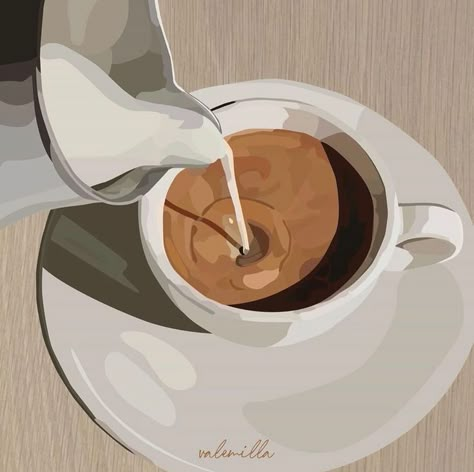 Illustration Art Girl, Food Drawing, Painting Art Projects, Coffee Love, Food Illustrations, Art Plastique, Cup Of Coffee, Painting Inspiration, Food Art