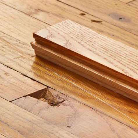 How to Replace a Damaged Hardwood Floor Board Fix Squeaky Floors, Squeaky Floors, Drill Press Table, Floating Bookshelves, Handyman Projects, Wood Putty, Build A Wall, Dog Bowl Stand, Shop Vacuum