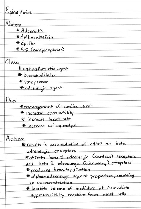 Epinephrine Epinephrine Nursing, Epinephrine Pharmacology, Pharmacokinetics Pharmacology, Amphetamines Pharmacology, Atropine Pharmacology, Nicu Nurse Education, Antihypertensives Pharmacology, Pharmacology Studying, Medicinal Chemistry