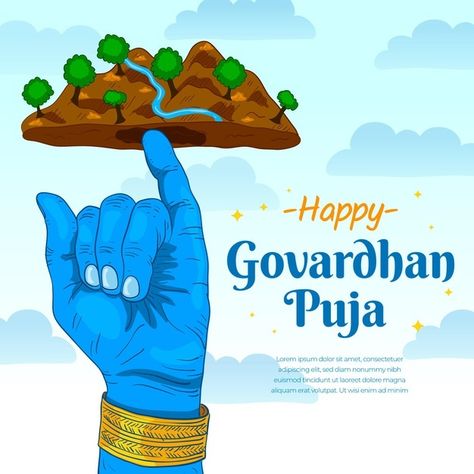 Hand drawn govardhan puja | Premium Vector #Freepik #vector #hand #hand-drawn #celebration #happy Goverdhan Puja Creative, Govardhan Puja Creative, Happy Goverdhan, Ramnavmi Wishes, Govardhan Pooja, Happy Govardhan Puja, Bhai Dooj Wishes, Story Of Krishna, Happy Govardhan