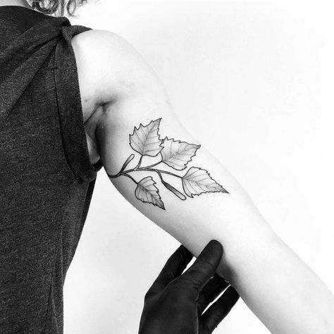 Tree Leaf Tattoo, Birch Tree Leaves, Related Tattoos, Birch Leaves, Leaf Tattoo, Cool Arm Tattoos, Birch Leaf, Tree Tattoo, Birch Tree