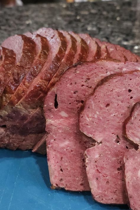 How To Make Deer Bologna, Homemade Bologna Recipes, Deer Bologna Recipe, Homemade Lunchmeat, Old Fashion Home, Oven Sausage, Homemade Bologna, Deli Meat Recipes, Bologna Recipes