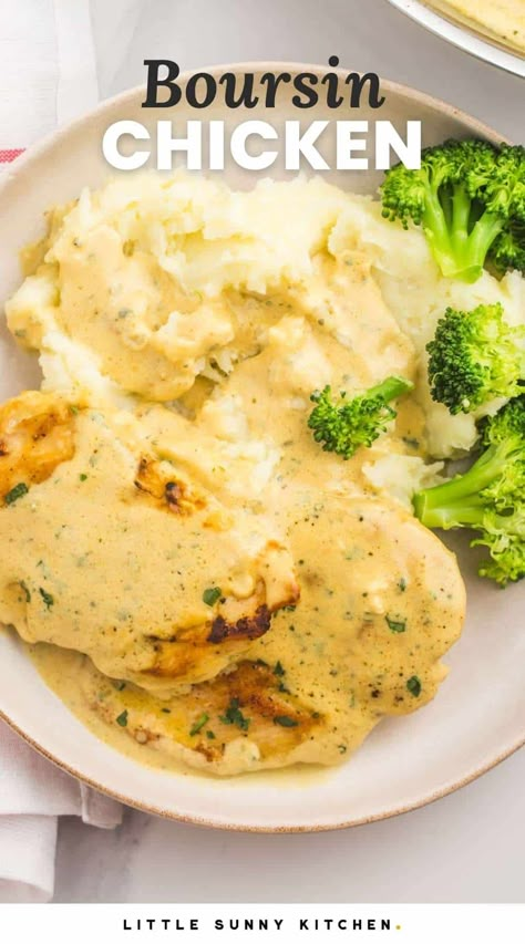 Recipes That Use Boursin Cheese, Chicken In Cheese Sauce, Creamy Boursin Chicken, Keto Boursin Cheese Recipes, Recipe With Boursin Cheese, Boursin Cheese Chicken Recipes, Baked Boursin Chicken, Sauce To Put On Chicken, Chicken With Boursin Cheese Recipes