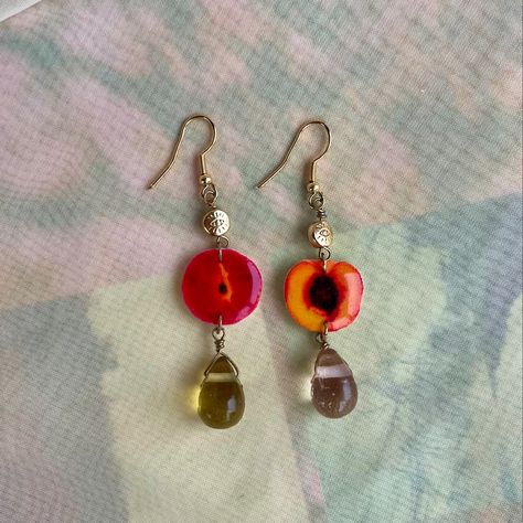 A peachy pair 💫 ——— Handcrafted by Rachel! W/ vintage-sourced teardrop beads ~Dropping on Etsy this month! ~ #jewelry #handmadejewelry #earrings #peach #peaches #fall #autumn #orange #jewelrydesign #beads Autumn Orange, Teardrop Beads, Peaches, Fall Autumn, Handmade Jewelry, Jewelry Design, Beads, Orange, Quick Saves