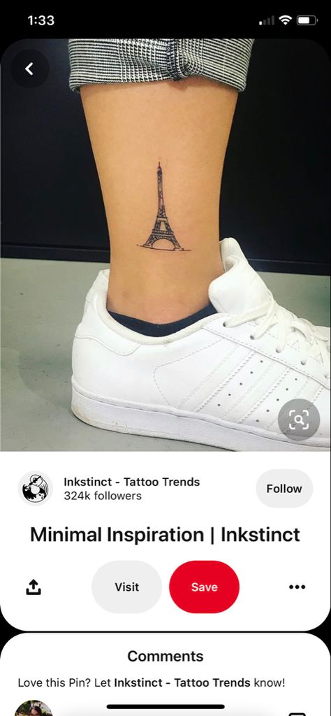 Effiel Tower Tattoo, Paris Tattoo Ideas, Paris Tattoos, Eiffel Tower Tattoo, Tower Tattoo, France Tattoo, Paris Tattoo, French Tattoo, Paris Themed