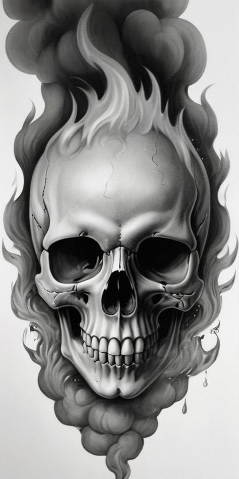 #CoolTattoos #TattooArt #InkMaster #TattooDesigns #InkedUp #TattooLovers #InkInspiration #TattooIdeas #CreativeInk #TattooStyle Skull Head Tattoo Design, Skull Fire Tattoo, Realistic Skull Tattoo Design, Skull Head Tattoo, Skull References, Cool Skull Drawings, Skull Art Tattoo, Skull Reference, Dragon Tattoo Art