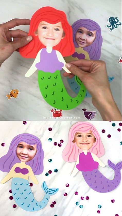 Mermaid Craft, Diy With Kids, Diy Girls, Diy Summer Crafts, Mermaid Crafts, Activities For Girls, Sea Crafts, Summer Activity, Under The Sea Theme