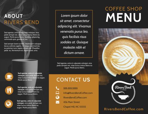 Coffee Shop Brochure Template | MyCreativeShop Coffee Shop Brochure, Cafe Brochure, Coffee Brochure, Coffee Shop Business Plan, Brochure Templates Free Download, Menu Poster, Shop Name Ideas, Brochure Examples, Coffee Shop Business