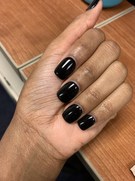 Black with sparkle #snsnails Black Shellac Nails, Black Nails Short, Black Shellac, S And S Nails, Shellac Nails, Minimalist Nails, Nails Short, Black Nails, Art Designs