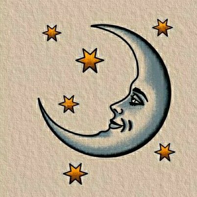 American Traditional Tattoos Moon, Traditional Planet Tattoo, Mini Traditional Tattoo, Moon American Traditional Tattoo, Traditional Tattoo Sun, Sun And Moon Traditional Tattoo, American Traditional Moon Tattoo, Small Old School Tattoo, Traditional Star Tattoo