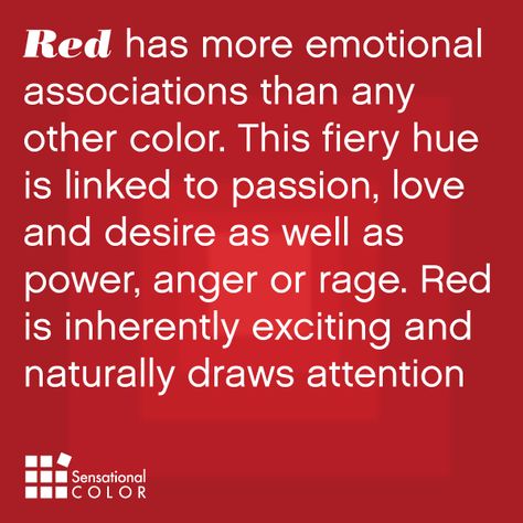 Red has more emotional associations than any other color. This fiery hue is linked to passion Red Meaning, The Color Red, I See Red, Simply Red, Color Meanings, Color Psychology, Color Therapy, Wearing Red, Intense Colors