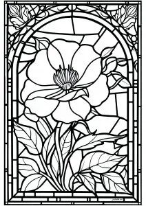 New Free and exclusive Coloring pages for adults - Just Color - Page 4 Stained Glass Coloring Pages Simple, Stained Glass Window Drawing, Spring Colouring, Shoes Coloring, Stained Glass Coloring Pages, Dreamy Flowers, Shingle Colors, Best Coloring Pages, Window Color