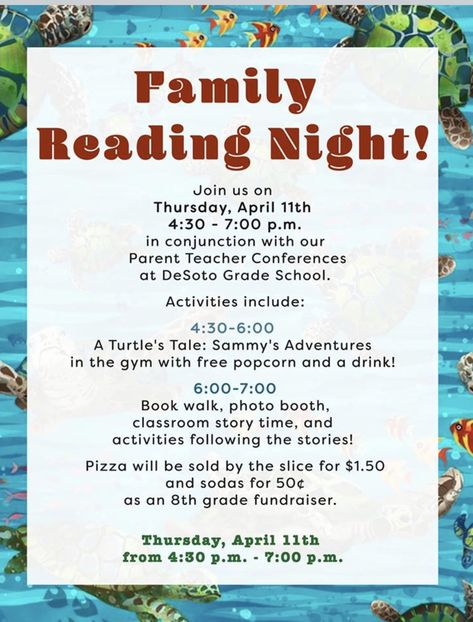 Family Reading Night idea Winter Wonderland Reading Night, Title One Family Night, Book Fair Family Night Ideas, Reading Night Themes, Title 1 Parent Night, Family Reading Night At School, Literacy Night Games, Literacy Night Themes, Parent Involvement Activities