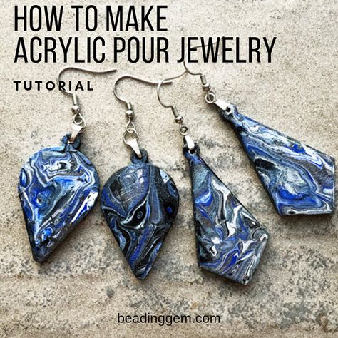 Free Jewellery Making Tutorials, Jewelry Photos, Bijoux Fil Aluminium, Resin Jewelry Diy, Easy Jewelry, Acrylic Pouring Art, Acrylic Jewellery, Acrylic Pour, Jewelry Making Tutorials