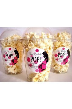 She's ready to pop popcorn from Etsy. Baby shower food ideas Ready To Pop Popcorn, Cheap Baby Shower Favors, Baby Shower Food For Girl, Baby Shower Favors Diy, Pop Baby Showers, Ideas Baby Shower, Pop Popcorn, Trendy Baby Shower Ideas, Shower Cupcakes