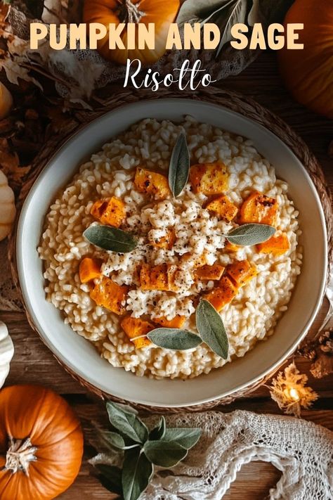 Enjoy creamy pumpkin and sage risotto, a cozy and flavorful side dish that’s perfect for autumn and holiday meals. #PumpkinRisotto #HolidaySides Sage Risotto, Pumpkin Risotto, Holiday Sides, Holiday Meals, Savoury Dishes, Autumn Inspiration, Thanksgiving Recipes, Side Dish, Holiday Recipes