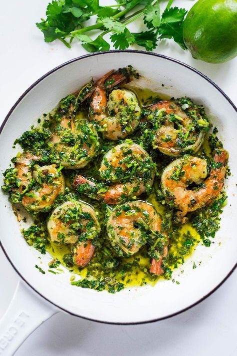 Chimichurri Shrimp | Feasting At Home Chimichurri Shrimp, Seared Shrimp, Lemon Garlic Shrimp Pasta, Shrimp Marinade, Feasting At Home, Lemon Garlic Pasta, Lemon Garlic Shrimp, Shell Fish, Sauteed Shrimp