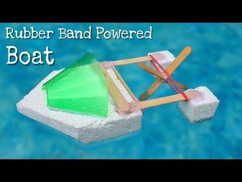 How to Make a Rubber Band Powered Boat - Simple Elastic Band Paddle Boat - YouTube #howtobuildaboat How To Build Abs, Boat Diy, Simple Boat, Boat Crafts, Make A Boat, Build Your Own Boat, Toy Boat, Boat Kits, Paddle Boat