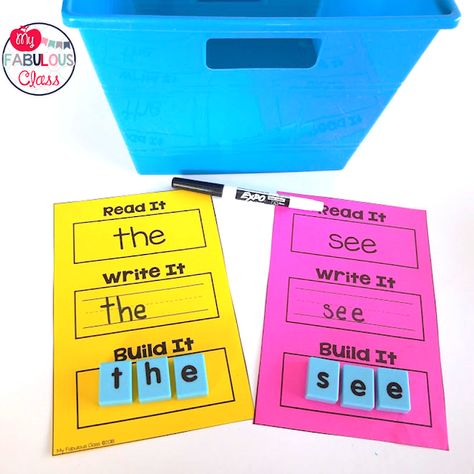 Morning Word Buckets All Year Long - My Fabulous Class Morning Work Buckets, Math Talks, Cvc Word Work, First Grade Back To School, Writing Alphabet, Positive Behavior Management, Alphabet Centers, Back To School Kindergarten, Morning Words