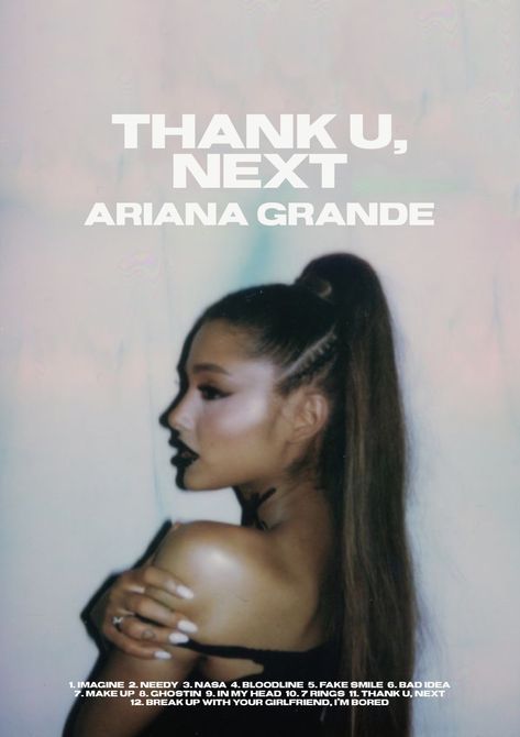 Ariana Grande Poster Thank U Next, Ariana Grande Poster Room, Ariana Grande Album Poster, Thank U Next Album Cover, Ariana Grande Thank U Next, Baby Dory, Bookmark Making, Ariana Grande Poster, Ariana Grande Album