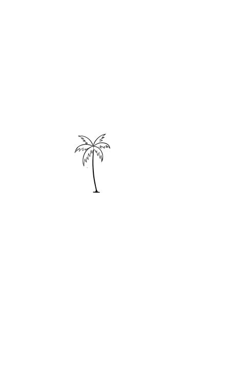 Tiny Tattoos Palm Tree, Beach Tatoos Aesthetic, Tropical Line Tattoo, Tiny Holiday Tattoo, One Line Palm Tree Tattoo, Girls Holiday Tattoo, Beachy Fine Line Tattoos, Tropical Island Tattoo, Tiny Tattoo Ibiza