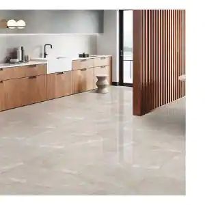 Lux Gray 24 in. x 48 in. Polished Porcelain Floor and Wall Tile (15.50 sq. ft./Case) Grey Tiles, Living Room Flooring, Porcelain Flooring, Floor And Wall Tile, Porcelain Tile, The Home Depot, Tile Floor, Room Divider, Porcelain